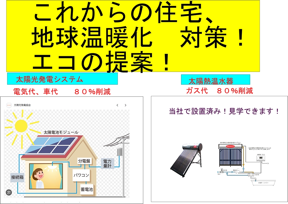 これからの住宅、地球温暖化対策!エコの提案!